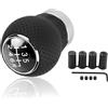 JNNJ Pomello Del Cambio Dell'auto Universale, Adattatore Del Pomello Del Cambio in Pelle, Manuale Universale Pomello Cambiamento Shifter Auto Con 3 Adattatori, Per Manuale Dell'auto(6-Velocità)