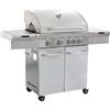 VivaGarden Barbecue a Gas Tonga 4 Fuochi + 1 in Acciaio 145x52x114.5cm Grigio