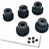 YijiaLink 5-Pack Nero Acciaio Metallo 5mm Pignone Motore Set 17T 18T 19T 20T 21T Compatibile con HPI Kyosho Losi Axial Tamiya 1/8 1/10 RC Car Monster Truck Buggy