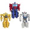 Hasbro Transformers Giocattoli, Confezione da 3 Autobot, Action Figure di Wheeljack, Bumblebee e Optimus Prime Convertibili in 1 Passaggio, da 10 cm