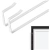 PEUTIER 2 Pezzi Ganci per Specchio Sopra la Porta, Regolabili 5 Fori Gancio per Specchio Supporto Staffa per Appendere Specchio in Metallo Profondità Porta 4,57cm Portata 9,07kg (Bianco)