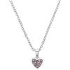 s.Oliver Collana con Ciondolo in Acciaio inox per bambine, con cristallo, 37+3 cm, Argento, cuore, in confezione regalo, 2036826