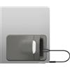 kwmobile Custodia Hard Disk Esterno Compatibile con SanDisk Portable SSD, Samsung T7, Crucial X8, HDD Cover - Case SSD 2 Tasche - Porta Accessori Elettronici - Tessuto Elastico - grigio