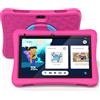 plimpton Tablet Bambini 10 Pollici, Tablet Android 13 con WiFi 6, 6 GB RAM + 32 GB ROM, Controllo Parentale, Custodia Antiurto EVA, Kids Space, 6000mAh, PlimPad Kids 10 (Rosa)