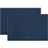 ZOLLNER 2 tappetini da bagno in 50x70 cm - zerbino assorbente e super morbido - blu scuro - effetto massagante - lavabile a 60°C - adatto al riscaldamento a pavimento - cotone - qualità d'albergo