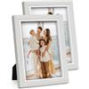Shampsen 13x18 Cornice Foto Bianco Cornici in Legno Set di 2 per Parete e Tavolo Regalo per il compleanno, anniversario, festa della mamma