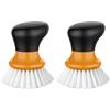 MR.SIGA Spazzola per piatti con manico ergonomico, Spazzola lavapiatti per piatti, pentole, padelle per la pulizia della cucina, Arancione, 2 pezzi