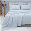Vency Set Lenzuola Matrimoniali Cotone Grigio Chiaro 4 Pezzi - Completo Lenzuolo con Angoli matrimoniali Maxi 180x200cm, Lenzuolo Sopra e 2 Federe 50x80cm