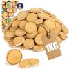 COM-FOUR® 1kg decorazione cospargere, dischi decorativi in legno da cospargere - trucioli di legno naturale con corteccia - forniture artigianali per regali (Pezzi legno mix bricolage 1kg)