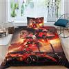 CIFEAR Set Copripiumino Corse di F1 3D Stampato Set Biancheria Da Letto Piloti di F1 Set Copripiumino in Microfibra Morbida Con Chiusura A Cerniera E Federe Cuscino Single（135x200cm）