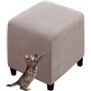 Hoowarm Elasticizzato Copri Pouf ，Rotondo/Quadrato Fodera Poggiapiedi ，40x40/50x50/60x60 Elasticizzat Coprisgabello ，Velluto Jacquard Copri Sgabello (Color : A10, Size : 50x50x40)