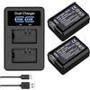 CITYORK NP-FW50 - Batteria e caricatore USB, compatibile con Sony Alpha A7, A7 II, a7R, a7R II, a7S, a7S II, NEX-3, NEX-3N, NEX-5, NEX-5N, NEX-5R, NEX-5R, NEX-5R, NEX-5R, NEX-5R, 2000 mAh)