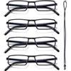 Hubeye 4 Paia Occhiali da Lettura TR90 per Uomo e Donna Montatura Rettangolare Ultraleggero Occhiali Anti Luce Blu 1.50
