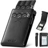 VULKIT Porta Carte di Credito Sottile Porta Carte pop-up con Blocco RFID Portafoglio Sottile Minimalista con Finestra ID Posteriore Può Contenere 8 Carte