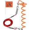 VavoPaw Picchetto a Spirale con Guinzaglio da 10m, Paletti per Catene per Cani in Acciaio Inossidabile Kit Guinzaglio per Cani Fino a 45KG Ancoraggio a Terra per Esterno, Cortile, Campeggio, Rosso