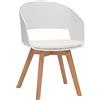 Miliboo Sedia scandinava bianca e legno chiaro massiccio Prisma