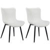 CLP Set di 2 sedie Brady I Rivestimento in velluto o ecopelle I Poltrona con struttura in metallo, Colore:bianco, Materiale:Ecopelle