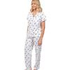 Marlon Martilla 100% Cotton Butterfly Print Jersey Revere Collar Pyjama Set di Pigiama, Blue, 24-26 Donna