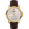 Swiss Alpine Military 7011.1 Orologio analogico al quarzo da uomo in pelle, Marrone/Oro/Argento - 1512sam, cinghia