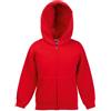 Fruit of the Loom - Felpa Aperta con Cappuccio - Bambino (7-8 Anni) (Rosso)