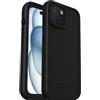 OtterBox Cover per iPhone 15 Fre per MagSafe, resistente a acqua (IP68), shock, cover sottile con protezione schermo integrata, 5x vs le norme anti caduta MIL-STD 810G, Nero