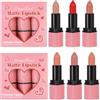 CHSEEO Set di rossetti mini a forma di cuore 6 colori, lucidalabbra opaco di velluto, Lunga Durata Impermeabile Pro, mini rossetti confezione regalo per donne e ragazze bellezza cosmetici - A