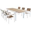 MIlani Home VIDUUS - set tavolo in alluminio e polywood cm 160/240 x 95 x 75 h con 6 poltrone Viduus