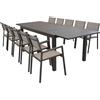 MIlani Home DEXTER - set tavolo in alluminio e teak cm 200/300 x 100 x 74 h con 10 poltrone Aulus