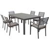 MIlani Home DEXTER - set tavolo in alluminio cm 200/300 x 100 x 74 h con 4 sedie e 2 poltrone Dexter