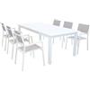 MIlani Home ARGENTUM - set tavolo in alluminio cm 220/280 x 100 x 75 h con 6 poltrone Aulus