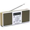 TechniSat Nordmende Transita 200 - Radio stereo DAB portatile (DAB+, UKW, FM, altoparlante, porta auricolari, memoria preferiti, display OLED, batteria, piccola, portatile), bianco/oro