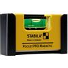 STABILA Mini livella magnetica Pocket PRO con clip da cintura, 7 cm, potente magnete in terre rare, 1 livello orizzontale, prodotta in Germania, gialla, 15 x 8 x 20 cm