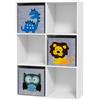 ZONEKIZ Scaffale Libreria Portagiochi Armadietto a Scomparti per Bambini 3+ Anni a 6 Cubi, in MDF e Melamina, Grigio e Bianco|Aosom Italy