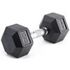 Diamond Fitness Manubrio Gommato Esagonale Peso 60 kg, con impugnatura cromata