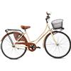 MADICKS Bicicletta Donna da Passeggio Misura 26 Bici da città Vintage con Cestino Beige