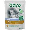 Oasy Wet Cat Chunks Oasy Adult Bocconcini in Salsa Buste 12 x 85 g umido gatto - con Maiale