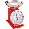 TERRAILLON - Bilancia da cucina vintage - Tara manuale, quadrante grande e vaschetta da 1 litro, capacità 5 kg - Modello 'Tradition 500' rosso