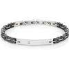 AMEN Bracciale uomo ceramica nera e acciaio