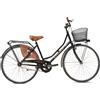 MADICKS Bicicletta Donna da Passeggio Misura 26 Bici da città Vintage con Cestino Nera