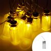 Wisdom Catena decorata con 10 Ampolline luminose a Led Bianco Caldo fisso e intermittente 2 metri a batteria Wisdom