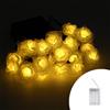 Wisdom Catena decorata con 20 Rose luminose a Led Bianco Caldo fisso e intermittente 3 metri a batteria Wisdom