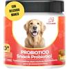 TICALBAK Probiotici per cani, Fermenti lattici,Miglioramento della digestione e del sistema immunitario, 120 snack, Consigliato da veterinari, salute digestiva, pance sensibili, prurito,enzimi florentero