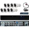 RVT KIT Videosorveglianza AHD IP Cloud DVR 8 Canali 8 Telecamere HD Infrarossi 30 MT