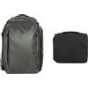 WANDRD Transit 35L Travel Backpack Wasatch Green Essential Bundle