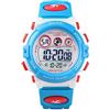 Dayllon Orologio sportivo digitale per ragazzi, impermeabile fino a 50 m, orologio da polso per bambini 12/24 ore, cronometro, colore: blu e bianco, Blu e bianco., Digitale