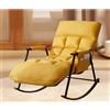 VIYOLI Poltrona Relax Camera Da Letto Salotto,sedia A Dondolo Da Interno Sdraio Imbottita Da Casa Poltrone Salotto, Poltroncina Reclinabile Con Custodia Extra Large,Capacità Di Carico 150 Kg/330 Lbs(Yellow)