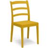 REDÒKASA Sedia in polipropilene modello REA, MADE IN ITALY, impilabile, resistente ai raggi UV, design classico paesano ideale per sala da pranzo, cucina, bar, ristoranti, veranda o giardino (Senape, 1)