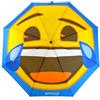 Emoji Ombrello pieghevole compatto da adulto, unisex, con faccia che ride e ride, apertura e chiusura automatica, colore: blu