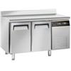 Tavolo Refrigerato Professionale 2 Porte con Piano Profondità 60 cm, con Alzatina, -2°C/+8°C, in Acciaio Inox AISI 304