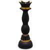 Henriette Vaso Queen Black , regina nero scacchi, vaso in resina h.32,5